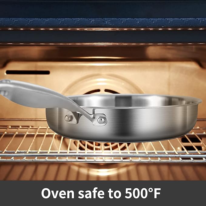 LOLYKITCH 10 Inch Tri-Ply Stainless Steel Sauté Pan - Image 4