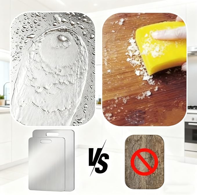 4PCS Titanium Cutting Board Set of 4 – 100% Pure Titanium Double-Sided Chopping - Image 2