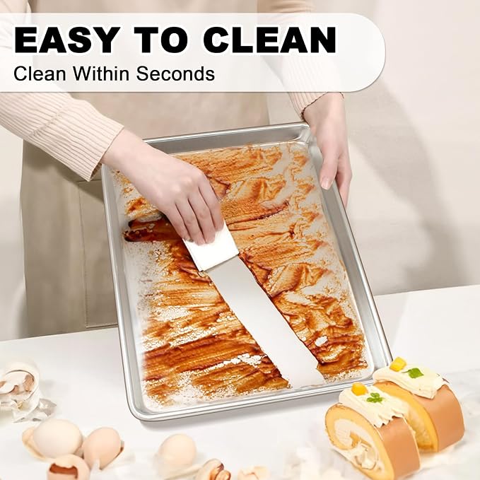 Half Sheet Pans with Rack Set, 18 Inch Commercial Quality Baking Sheet Pan Set - Image 8