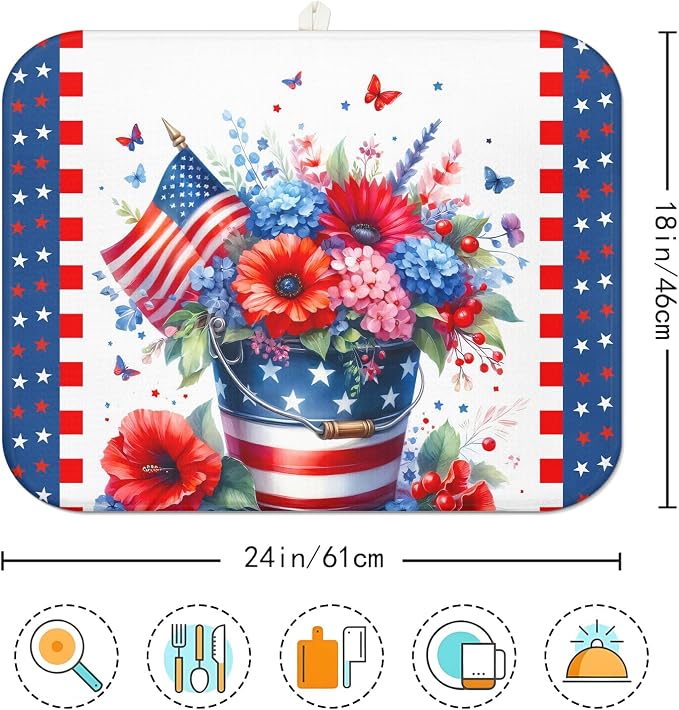 4th of July Large Dish Drying Mat - Image 7