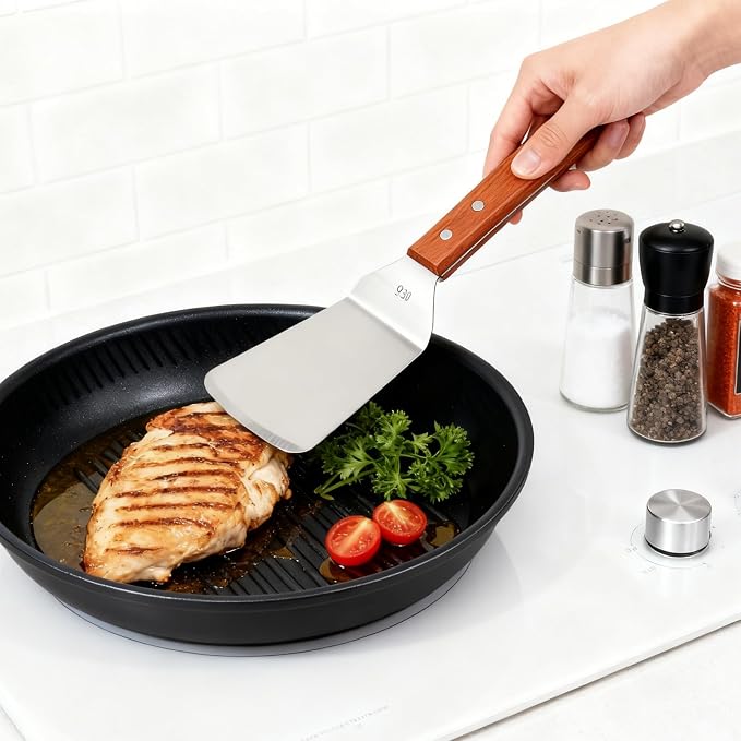 Pumtus 4 Pack Stainless Steel Spatula Set, 2 Sizes Metal Spatulas - Image 6