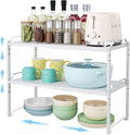 2 Pack 11” Width Expandable Kitchen Cabinet Organizer Shelves, Heavy Duty by Cidaziya