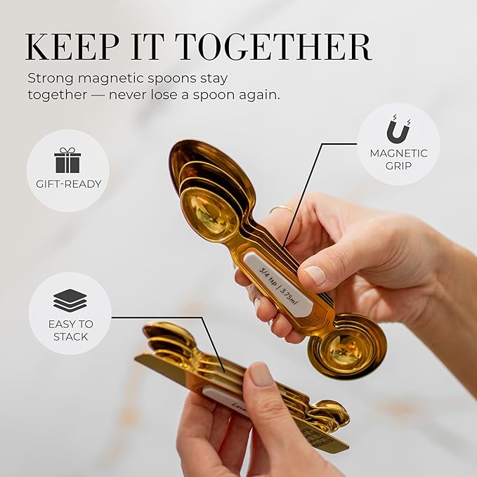 White and Gold Measuring Spoons - Image 3