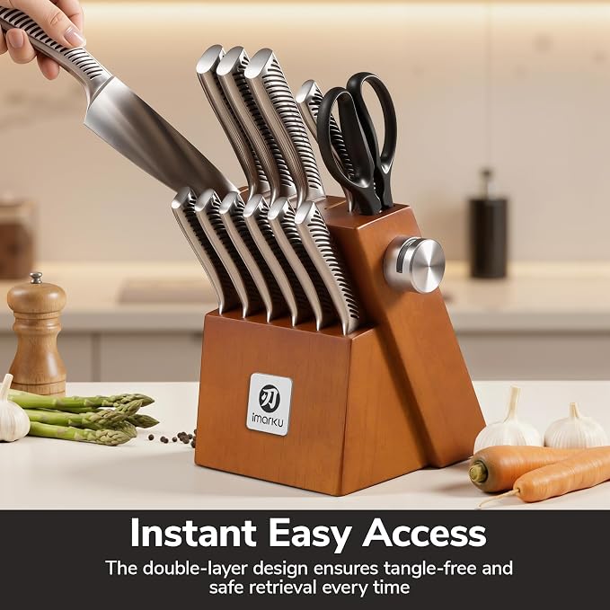 imarku 14-Piece Knife Set, Japanese Stainless Steel Knives Set - Image 3
