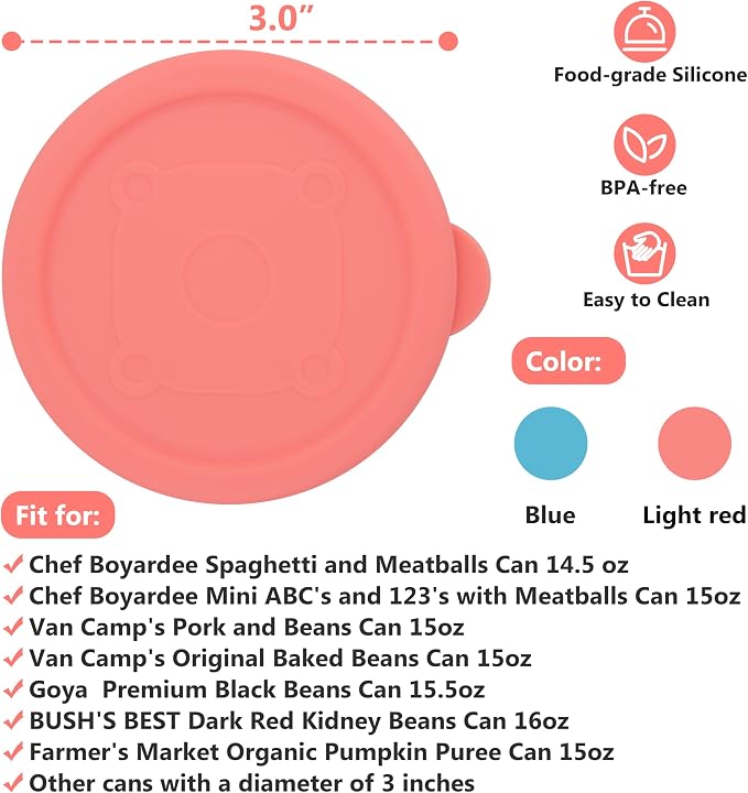 2PCs 3.0-inch Silicone Can Lids - Image 2