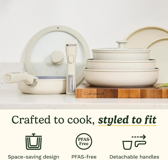Cuisinart 13-Pc ClickSmart Nonstick Detachable Handle Ceramic Cookware - Image 2