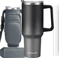 40oz Travel Tumbler with Handle and Straw, Water Bottle with Carrier