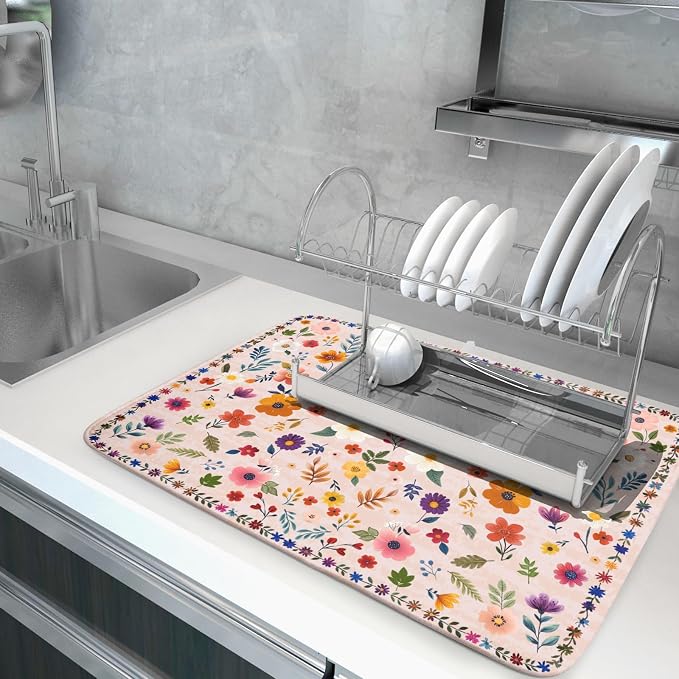 Spring Flowers Dish Drying Mat - Image 5
