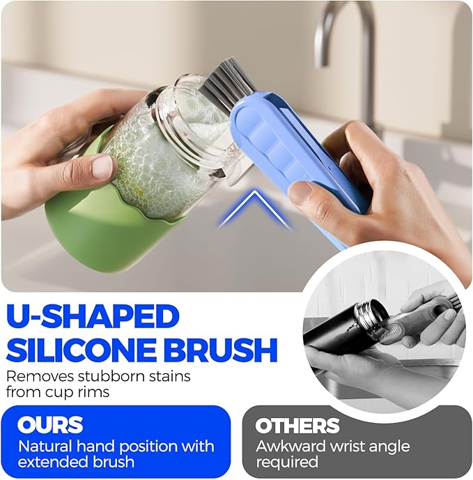 6 Pack Holikme 4 in 1 Cup Lid Cleaning Brush Set - Image 2