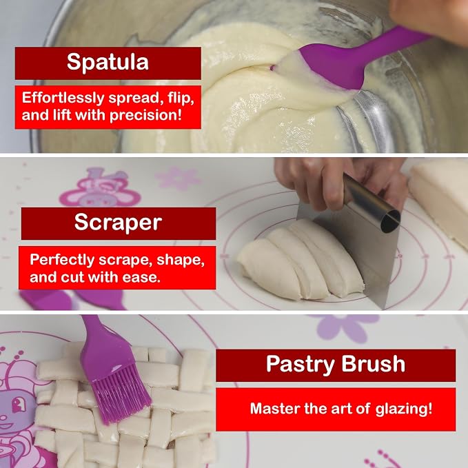 Silicone Baking Mat Gift Set – XL Non-Stick Pastry Mat - Image 5