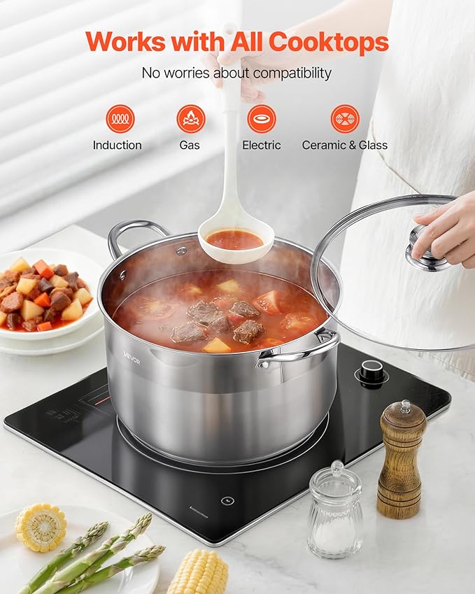 VEVOR Stainless Steel Stock Pot, 12QT Stainless Steel Stockpot - Image 4