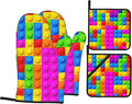 Autism Jigsaw Puzzle Oven Mitts & Potholder Set of 4 by Unknown
