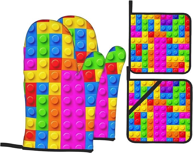 Autism Jigsaw Puzzle Oven Mitts & Potholder Set of 4 by Unknown