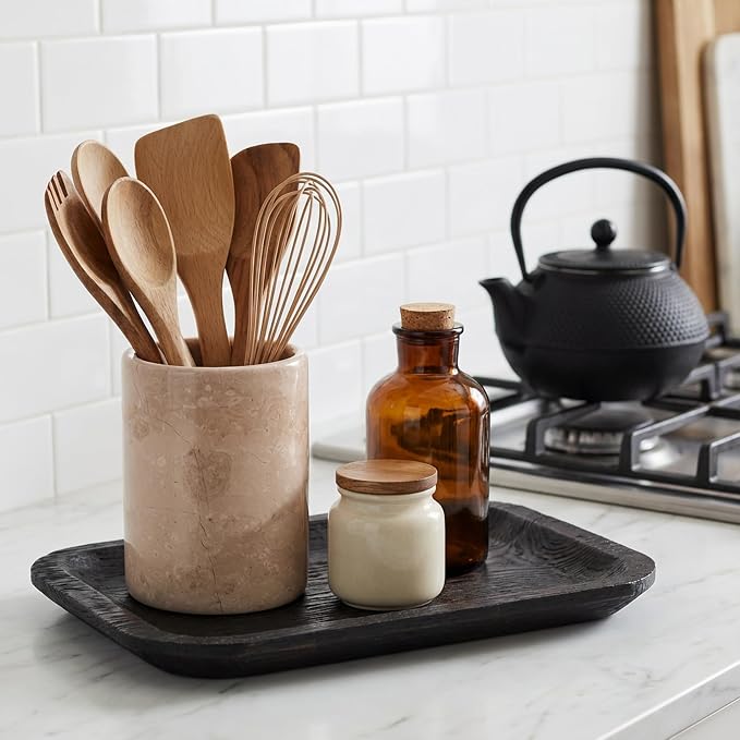 Radicaln Marble Utensil Holder 6.5" Inches Verona Handmade Spoon Holder - Image 4