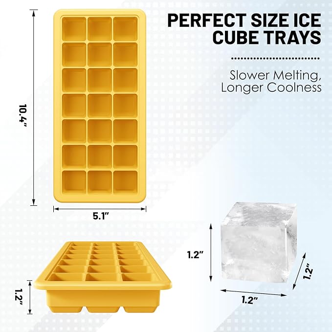 Silicone Ice Cube Trays 3Packs, Easy Release Ice Cube Molds - Image 2