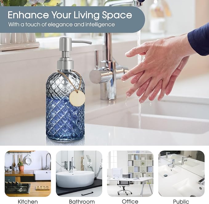 Gem-Patterned Glass Soap Dispenser - Image 5