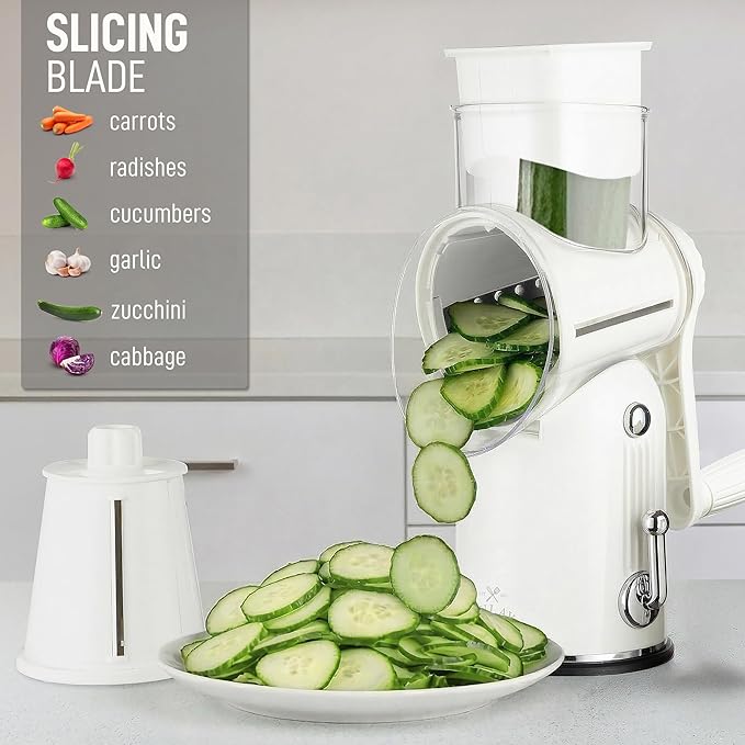 Zulay Kitchen Rotary Cheese Grater 5 Blade Cheese Shredder - Image 5