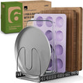 Better Things Home 7.5” Wide 6-Slot Adjustable Large Pan and Pot Lid Organizer by BetterThingsHome