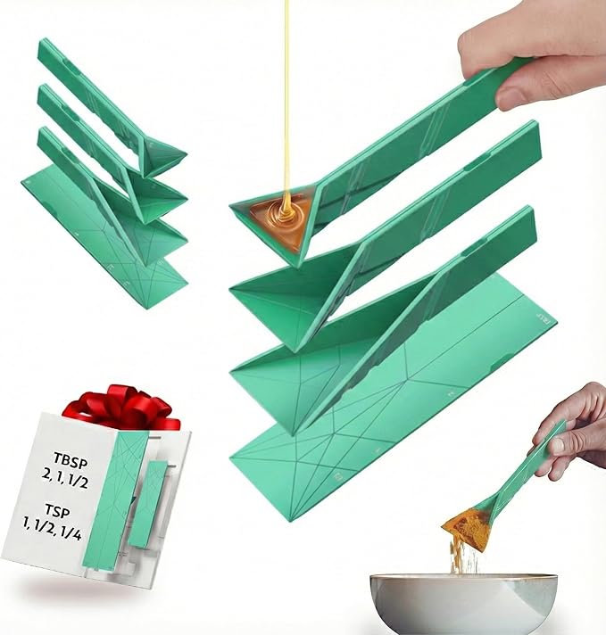POLYGONS - Original Flat 3-in-1 Folding Measuring Spoons | 2 Spoons fold into 6 by Polygons