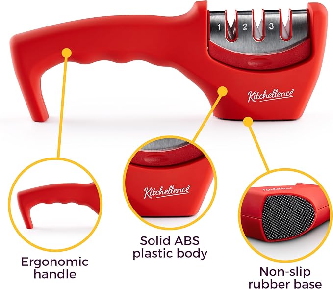 4-in-1 Kitchen Knife Accessories: 3-Stage Knife Sharpener Helps Repair - Image 4