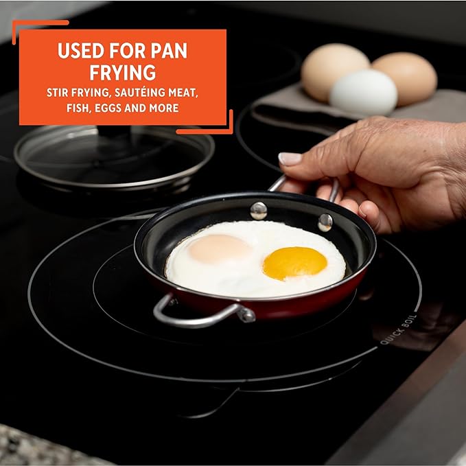 IMUSA Mini Fry Pan 5.8” Nonstick Skillet, Caribbean Red Ceramic Egg Pan - Image 6