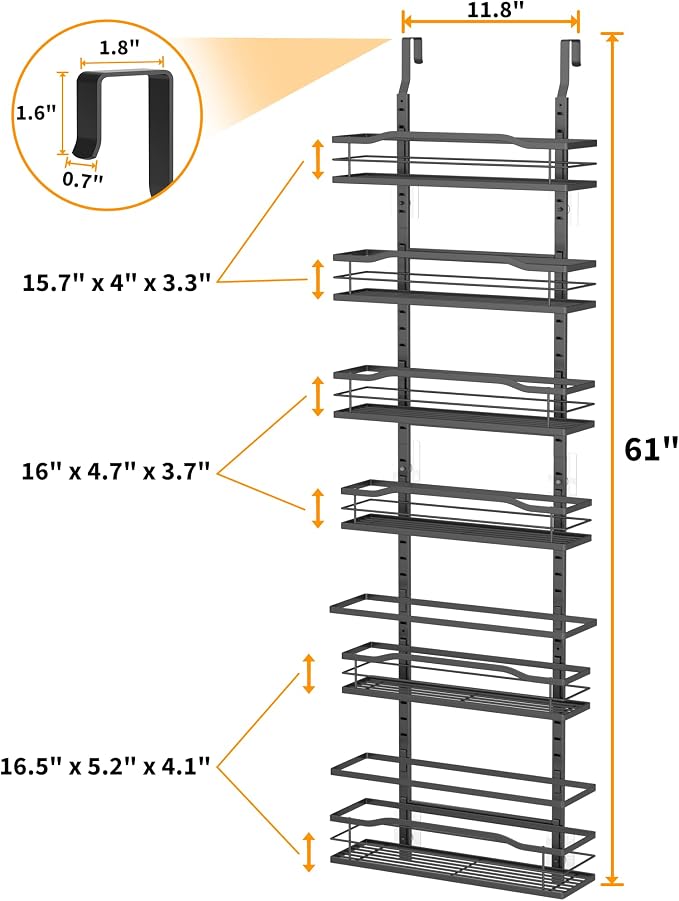 Moforoco 6-Tier Over The Door Pantry Organizer, Pantry Organization and Storage - Image 2