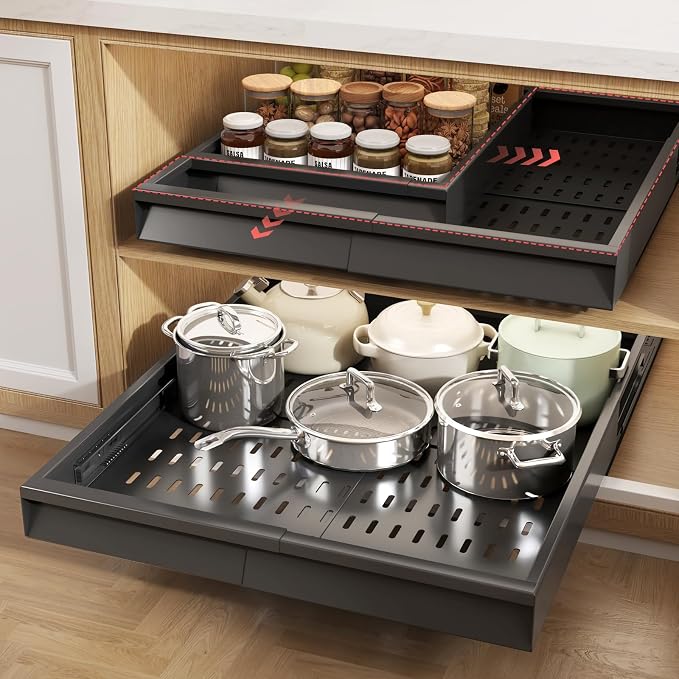 Seinloes 2 Pack Pull Out Cabinet Organizer by Seinloes