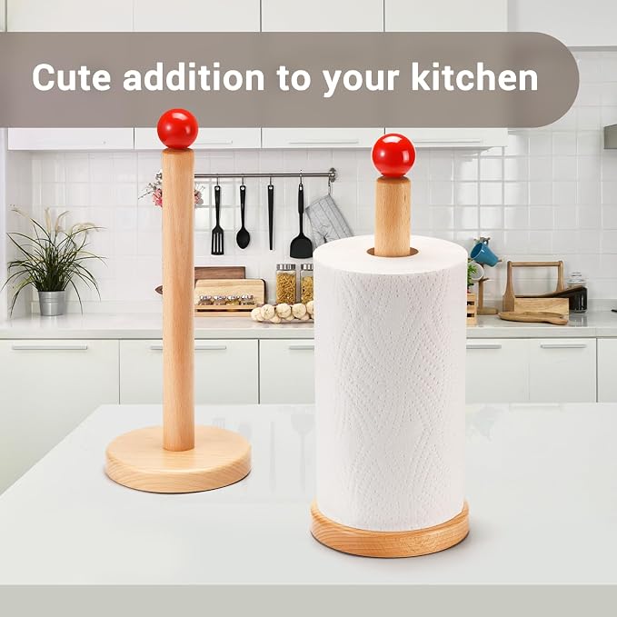 Paper Towel Holder, Wooden Kitchen Roll Stand - Image 2