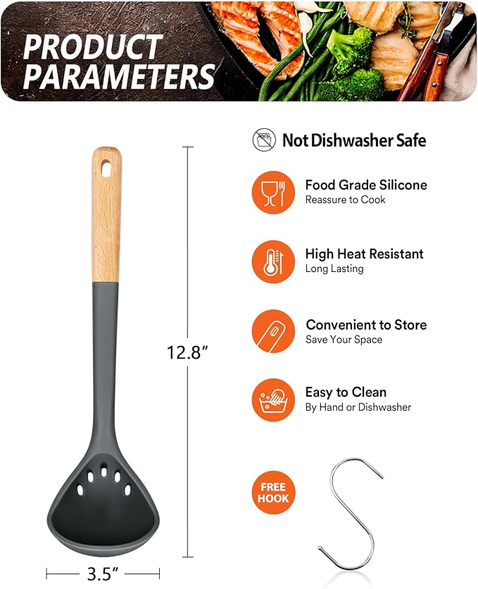 Large Silicone Ladle Spoon for Soup, Non Stick Kitchen Utensils - Image 2