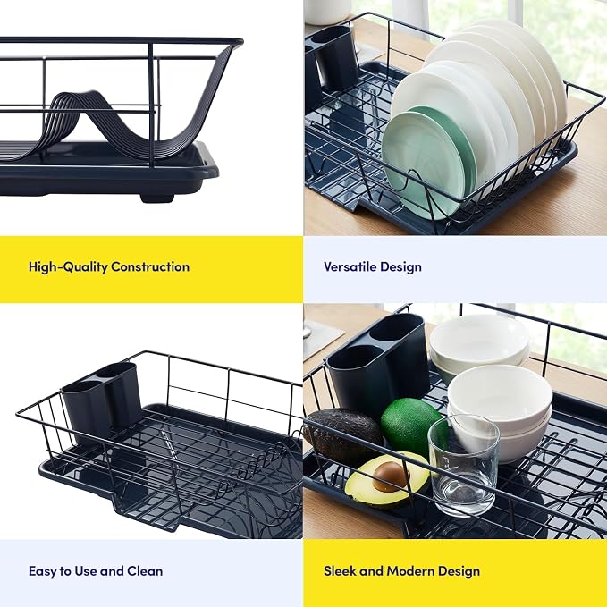 Sweet Home Collection Space-Saving 3-Piece Dish Drainer Rack Set: Efficient - Image 6