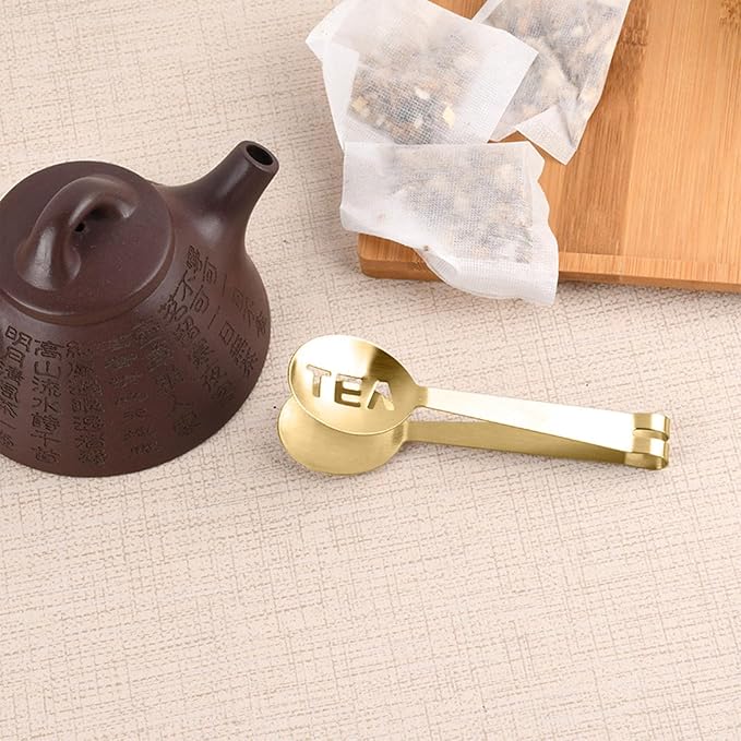 2Pcs Gold & 2Pcs Silver Tea Bag Squeezer, Stainless Steel Clip On Strainer - Image 6