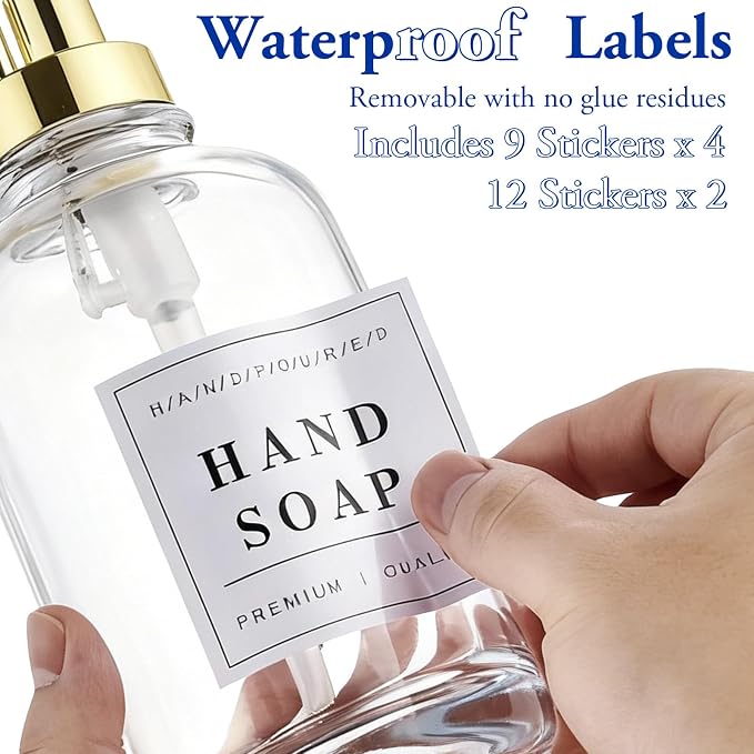 Glass Soap Dispenser with Pump, Countertop Soap and Lotion Dispenser Set of 2 - Image 4