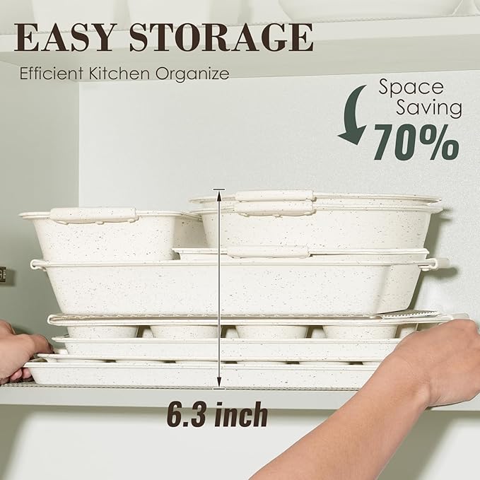 Baking Pans Set Nonstick, Stackable Bakeware Sets - Image 7
