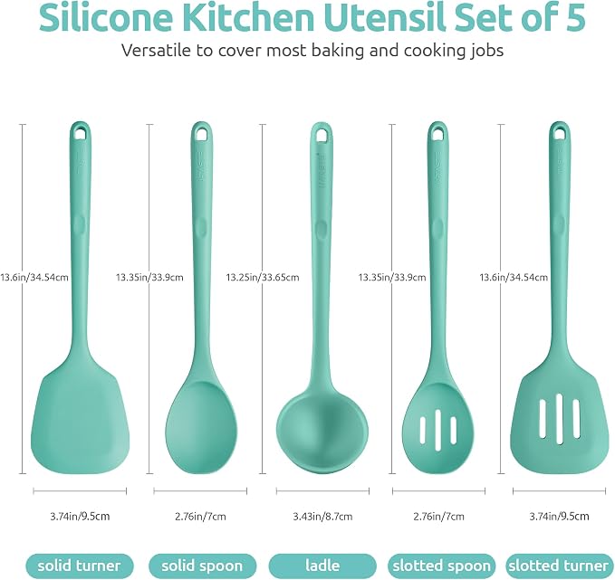 600ºF Heat Resistant Kitchen Utensil: U-Taste 13.6" Extra Long Silicone Cooking - Image 2