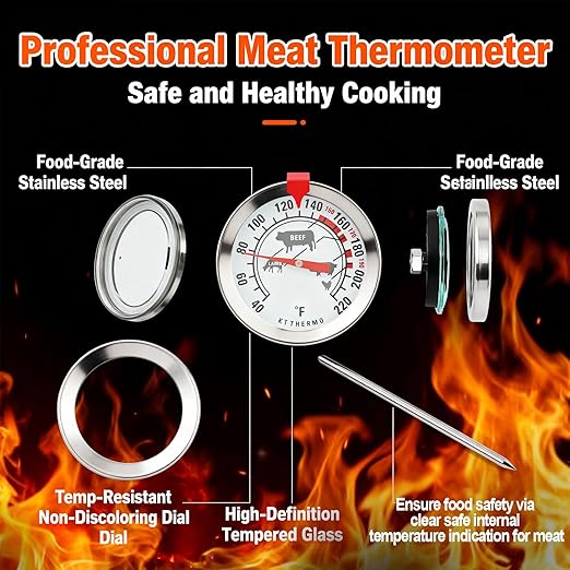 Meat Thermometer Cooking Thermometer Stainless Steel Kitchen Thermometer - Image 3