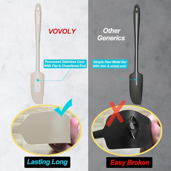 2-Pack Vovoly Silicone Jar Spatulas, Small Seamless Design Rubber Scraper - Image 4