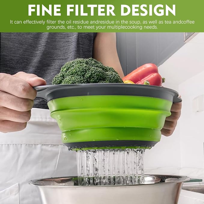 Silicone Colander Collapsible Strainers Set - Image 3