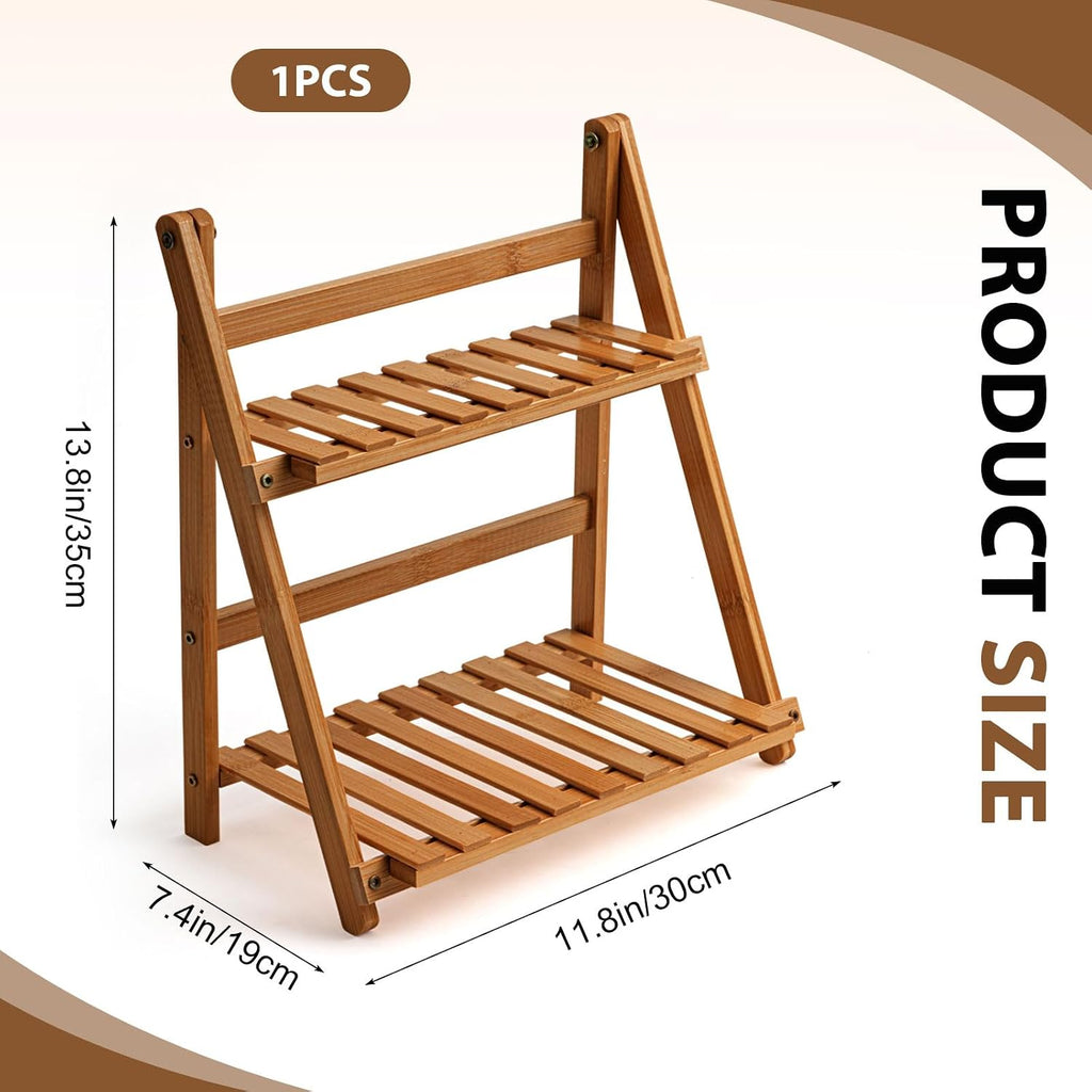 Yalikop 2 Tier Bamboo Coffee Station Organizer, 11.8'' Countertop