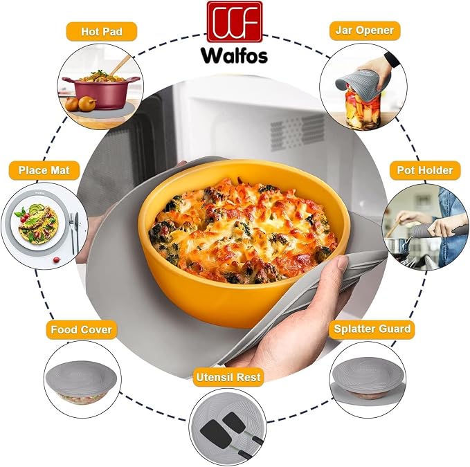 Walfos Silicone Microwave Mats, Heat Resistant Multi-Purpose Microwave Trivet - Image 3