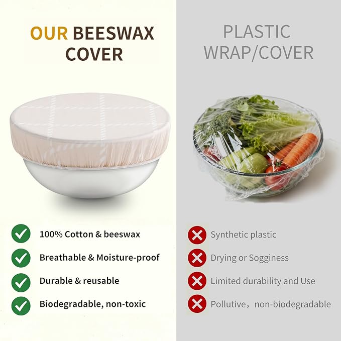 Reusable Bowl Covers for Bread Proofing- 3pc Beeswax Bowl Covers Reusable - Image 7