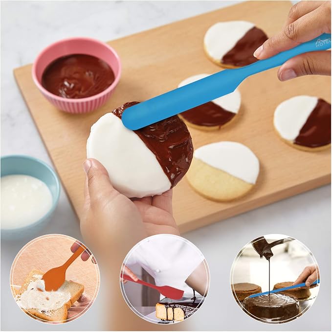 HOTEC Heat Resistant 600℉ Food Grade Silicone Rubber Spatula Set - Image 3