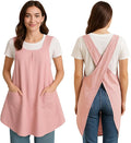 Apron for Women with Pocket Cotton Linen, Japanese Cross Back Apron for by ROLOSI