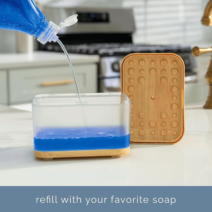 S&T INC. Dish Soap Dispenser and Sponge Holder - Image 3