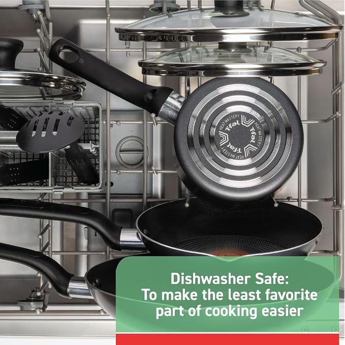 T-fal Initiatives Nonstick Cookware Set 18 Piece, Oven Broiler Safe 350F - Image 6
