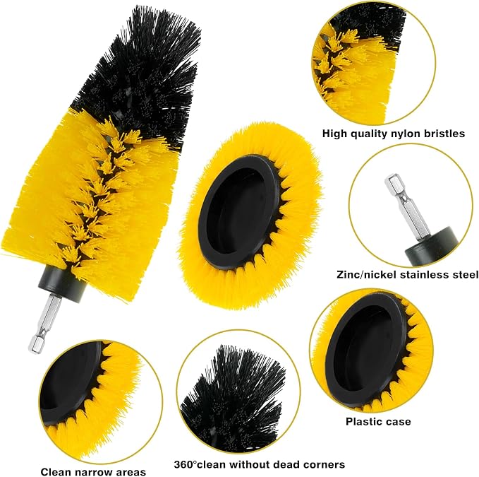 8 Pcs Drill Brush Attachment Set, Power Cleaning Scrub Brush Kit - Image 3