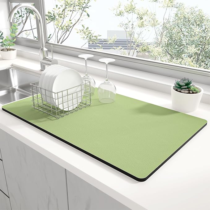 Rnivvi Dish Drying Mat for Kitchen Counter, XL 15 x 24" Super Absorbent Drainer by Rnivvi