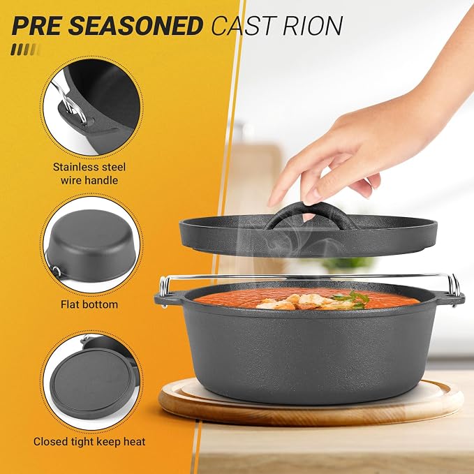 Northriver Casting Cast Iron Dutch Oven Pot - Image 3