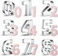 Numbers Cookie Cutters Set, 9 piece Stainless Steel Numbers Fondant Cutters Set by ZADECookieCutter