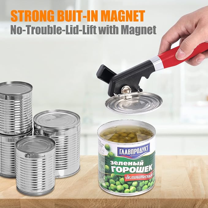 2 in 1 Safety Can Opener Manual Smooth Edge & Bottle Opener, - Image 8