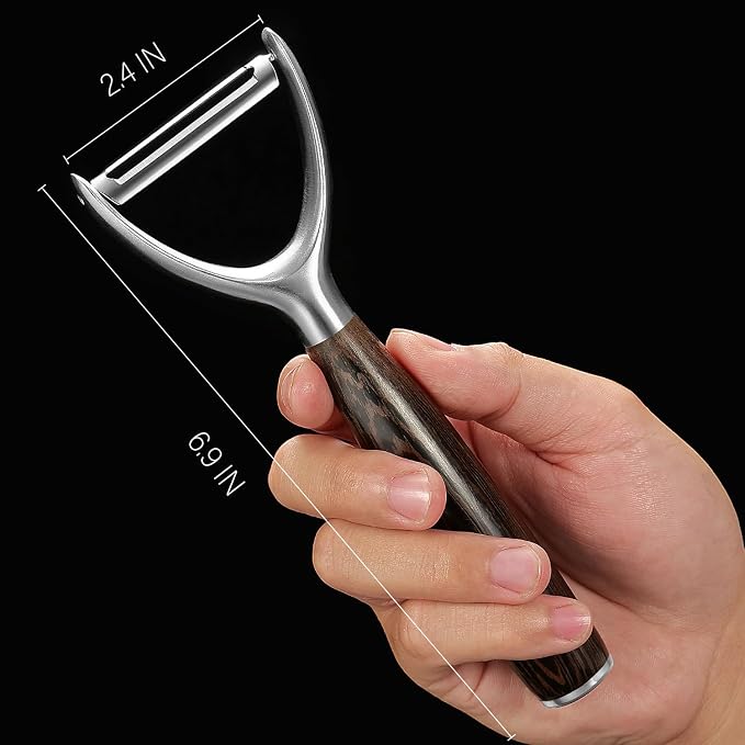 Premium Y Type 304 Stainless Steel Multifunctional Kitchen Peeler Real Wood - Image 4